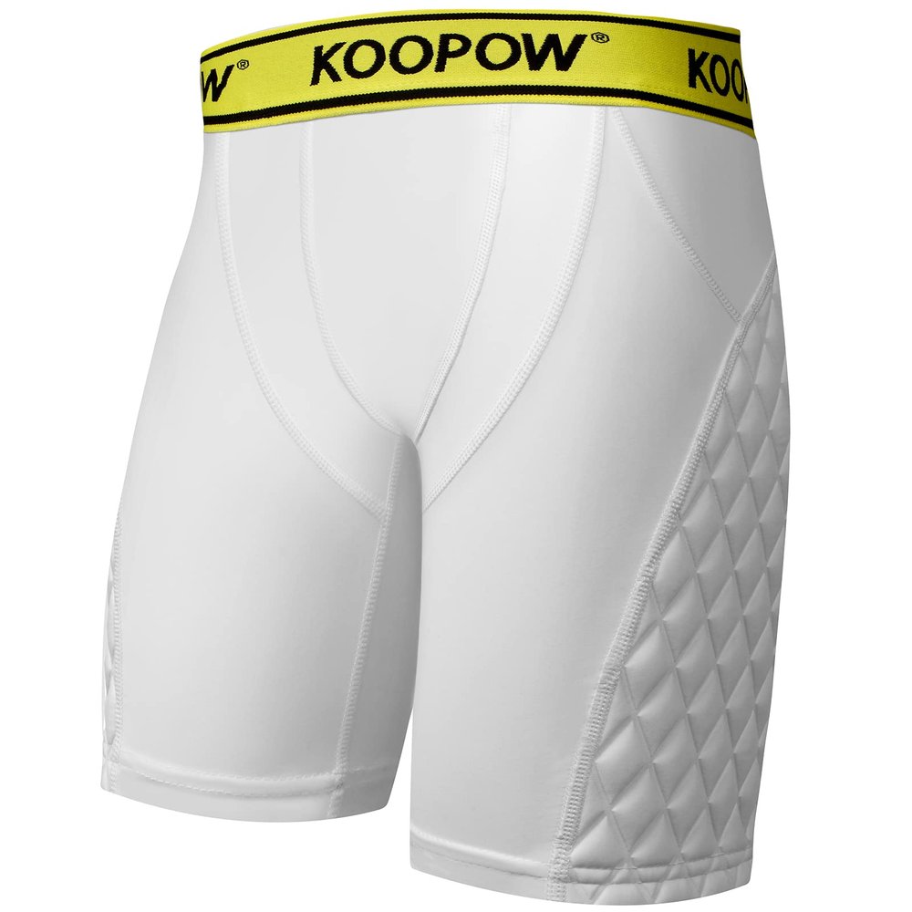 KOOPOW Boys' Sliding Shorts Youth Padded Slider Shorts Sliding Pads with Cup Pocket for Baseball, Football, Lacrosse, Hockey