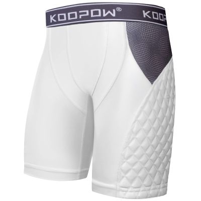 KOOPOW Boys' Sliding Shorts Youth Padded Slider Shorts Sliding Pads with Cup Pocket for Baseball, Football, Lacrosse, Hockey