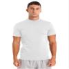 Freebily Mens Basic Turtleneck Short Sleeve T-Shirts Slim Fit Undershirt Solid Knitwear Sweaters White A Large view 3