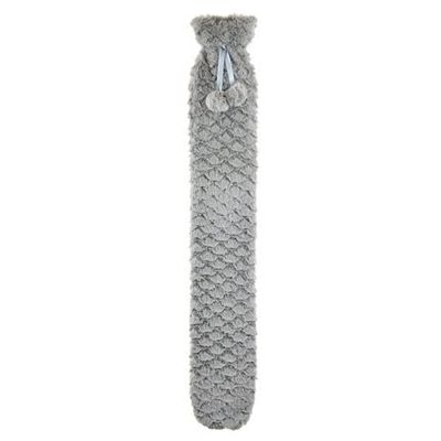 A & K 2 Litre Long Hot Water Bottle Grey Bottle, Adults Unisex, Multicolour (Multicolour), One Size