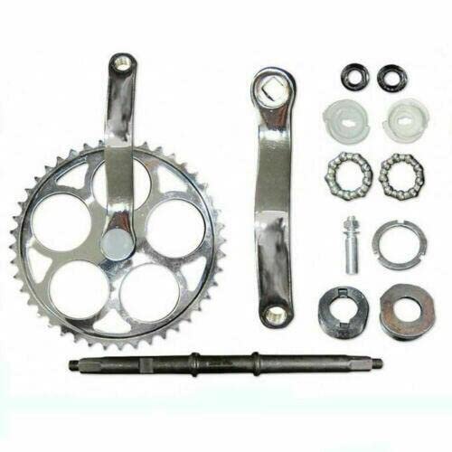 44T Wide Crank Assembly 3PCS Wide Pedal Crank Kit -2 Stroke & 4 Stroke Motorized Bicycle Crank