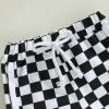 Toddler Baby Boy Girl Checkerboard Plaid Pants Elastic Waist Casual Trousers Spring Summer Short Pants(D-Black,2-3T) view 4