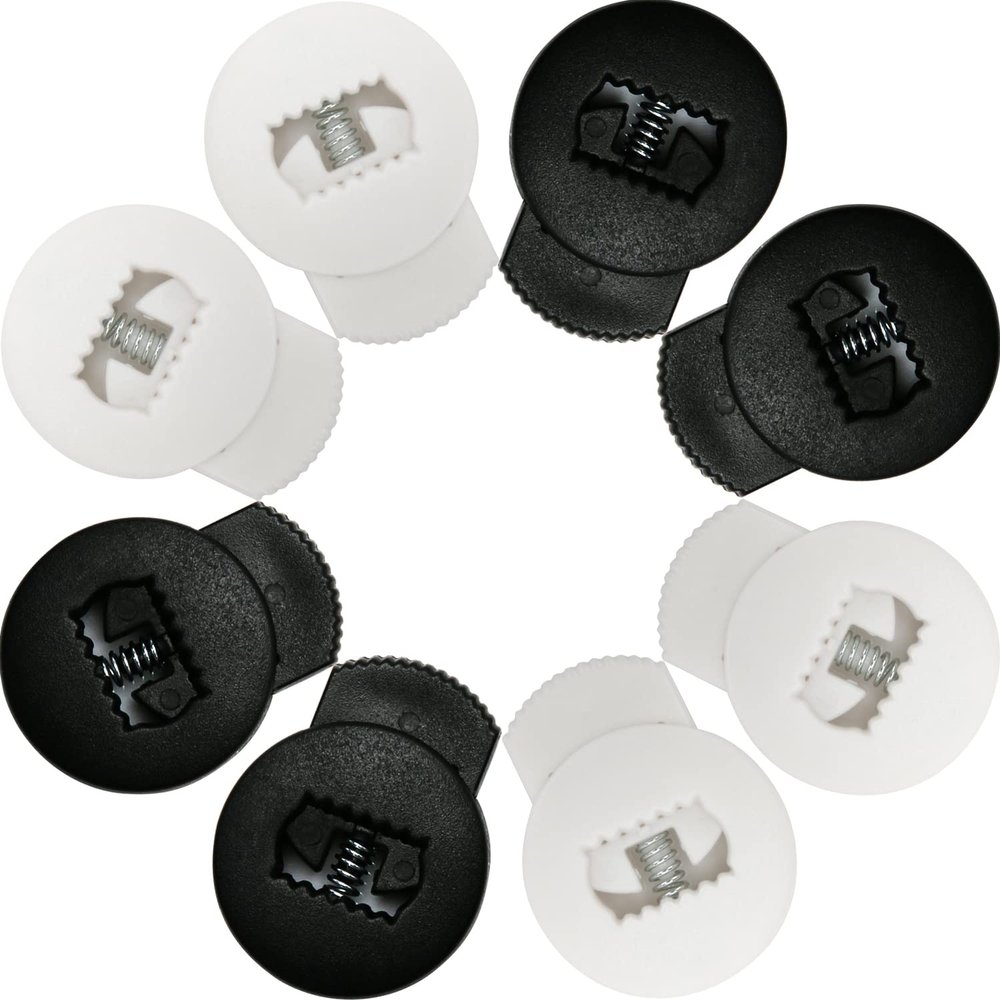AliBall Glove Locks Baseball, Glove Lace Locks 8 Pack, Never Need Thying Knots Again, Fits All Baseball and Softball Gloves (Black-White)