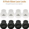 AliBall Glove Locks Baseball, Glove Lace Locks 8 Pack, Never Need Thying Knots Again, Fits All Baseball and Softball Gloves (Black-White) view 4
