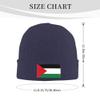 Alin-Z Palestinian Flag Cuffed Beanie for Men Women Knit Skull Cap Winter Beanie Hat Navy Blue view 3