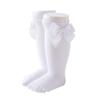 BULINGNA Toddler Infant Baby Girl Princess Bowknot Stockings Solid Color Ruffled Knee High Socks Tube School Uniform Leggings (White, 0-12 Months) view 1