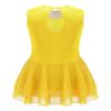 FEESHOW Big Kids Girls Sleeveless Shiny Rhinestone Figure Ice Skating Dress Ballerina Gym Leotard Dancewear Costume Yellow 14 Years view 2