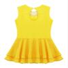 FEESHOW Big Kids Girls Sleeveless Shiny Rhinestone Figure Ice Skating Dress Ballerina Gym Leotard Dancewear Costume Yellow 14 Years view 4