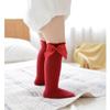 BULINGNA Toddler Infant Baby Girl Princess Bowknot Stockings Solid Color Ruffled Knee High Socks Tube School Uniform Leggings (Wine red, 2-3T) view 4