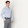 Amazon Essentials Men's Slim Fit Long Sleeve Wrinkle Resistant Stretch Dress Shirt, White Grid Check, Large view 3