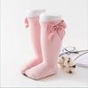 BULINGNA Toddler Infant Baby Girl Princess Bowknot Stockings Solid Color Ruffled Knee High Socks Tube School Uniform Leggings (Pink, 5-7 Years) view 2