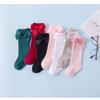 BULINGNA Toddler Infant Baby Girl Princess Bowknot Stockings Solid Color Ruffled Knee High Socks Tube School Uniform Leggings (Light gray, 0-12 Months) view 3