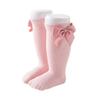 BULINGNA Toddler Infant Baby Girl Princess Bowknot Stockings Solid Color Ruffled Knee High Socks Tube School Uniform Leggings (Pink, 0-12 Months) view 1