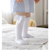 BULINGNA Toddler Infant Baby Girl Princess Bowknot Stockings Solid Color Ruffled Knee High Socks Tube School Uniform Leggings (White, 5-7 Years) view 2