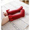 BULINGNA Toddler Infant Baby Girl Princess Bowknot Stockings Solid Color Ruffled Knee High Socks Tube School Uniform Leggings (Wine red, 0-12 Months) view 3
