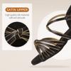 JUODVMP Girl's Latin Dance Shoes Black+Gold Satin Low Heel 1.1" Ballroom Salsa Dance Practice Performance Shoes,Model 203, 3.5 M US Big Kid view 2