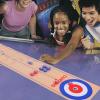 GUANGLU 3 in 1 Table Shuffleboard - Curling and Bowling Set, Portable and Foldable Family Game for Adults and Kids Indoors and Outdoors view 2