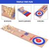 GUANGLU 3 in 1 Table Shuffleboard - Curling and Bowling Set, Portable and Foldable Family Game for Adults and Kids Indoors and Outdoors view 3