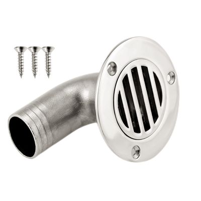 316 Stainless Steel Boat Floor Deck Water Drain Boat Accessories 90 Degree Marine Boat Floor DrainBoat Accessories Fits for 32/38mm Pipe W/Fasterners (1-1/2inch/38.5mm, Type:Separated Cover Style)