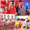 Yunsailing 24 Pack Cheerleading Pom Poms with Baton Handle 14.5 Inch Metallic Cheering Squad Pompoms for Team Sports Football Dance Cheering Adults(Red and Silver) view 4