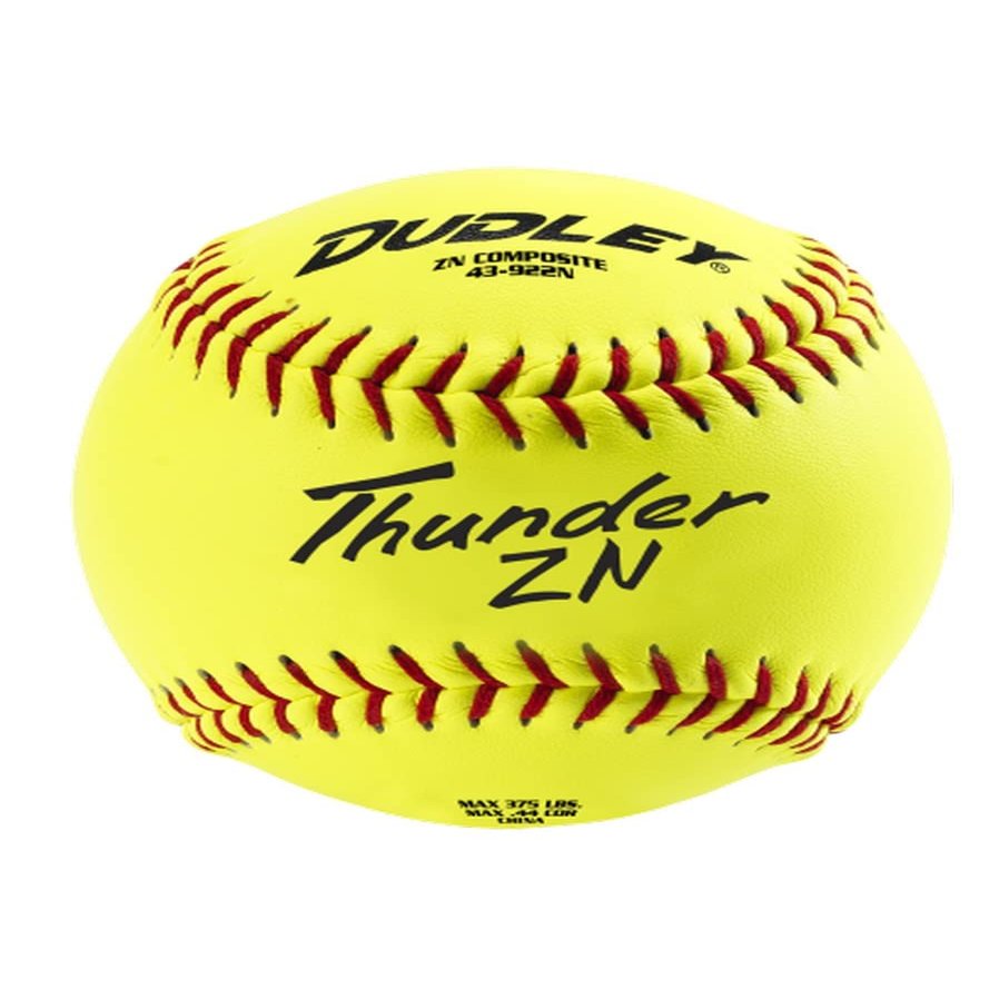 Dudley 12" Thunder ZN Composite Cover Non-Association .44/375 Slowpitch Softballs (Dozen)