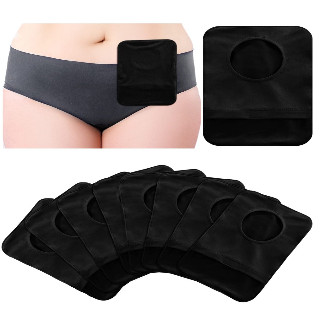 Boao 8 Pcs Stretchy Bag Cover Washable Pouch Liner for Women Men Lightweight Pouch Care Reusable Protector Protective Bag (Black)
