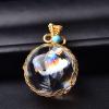 100% Natural Crystal Pendant Ball Handmake Polishing Bead Stone Raw Crystal Quartz Fashion for Unisex Jewelry Gift,White Ball view 1
