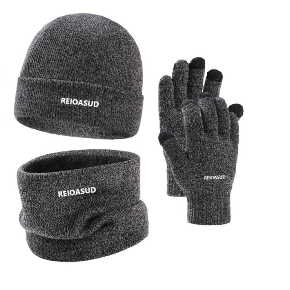 2025 3 Pieces Winter Beanie Hat, Scarf and Touchscreen Gloves Set for Men and Women,3 Pieces Winter Ski Warm Set (3)