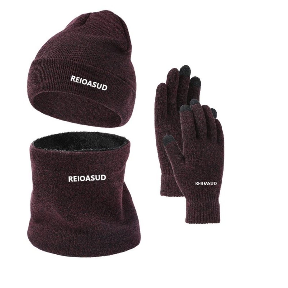 2025 3 Pieces Winter Beanie Hat, Scarf and Touchscreen Gloves Set for Men and Women,3 Pieces Winter Ski Warm Set (2)