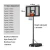 Basketball Hoop Outdoor Portable Basketball Hoop, 112x70cm Backboard, Height Adjustable 1.35-3.05m Basketball Stand, Suitable for Teens and Adults view 2
