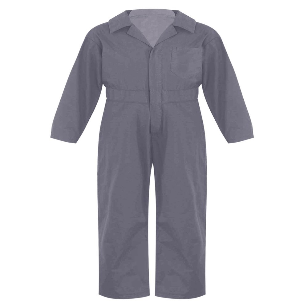 Aislor Kids Boys' Dance Coveralls Long Sleeves Zipper Jumpsuit Overalls One Piece Suit Street Dance Performance Outfit Grey 12 Years