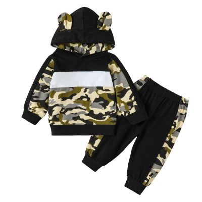 2PCS Boys Fall Clothes Set, Toddler Infant Baby Boys Dinosaur Long Sleeve Hoodie Tops Sweatsuit (f-Yellow, 12-18 Months)