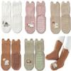 Exegawe Toddler Non Slip Socks, Cute Baby Socks with Grips Crew Socks 5 Pairs(E-5 Mix Colors,M) view 1