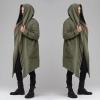 Rain Jacket Men, Mens Casual Jackets Fashion Winter Jacket Lightweight Jackets Men's Slim Long Hooded Cardigan Warm Woolen Coat Jacket Jackets Big And Tall Leather Motorcycle (3XL, Green) Ymosrh view 4