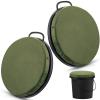 Lewtemi 2 Pcs 5 Gallon Bucket Seat 360 Degree Swivel Lid with 2" Thick Green Padded Cushion Lid with Waterproof Cover, Ideal for Winter Ice Fishing, Waterfowl Hunting, Camping and Outdoor Activities view 1