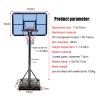 Basketball Hoop Heavy-Duty Outdoor Basketball Stand, Children's Adult Basketball Hoop, Height Adjustment 1.7-3.05m, with PC Backboard Basketball System, Can Put No. 7 Basketball view 2