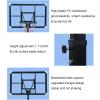 Basketball Hoop Heavy-Duty Outdoor Basketball Stand, Children's Adult Basketball Hoop, Height Adjustment 1.7-3.05m, with PC Backboard Basketball System, Can Put No. 7 Basketball view 3