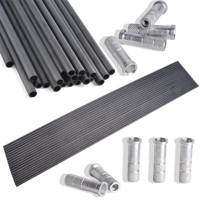 limaity 30Inch Archery Carbon Arrows Shaft ID6.2MM Spine 300 350 400 500 600 Pure Carbon Fiber DIY Hunting Target Practice Bare Arrow Shaft with Aluminium Insert Accessory (Spine 300, 24)