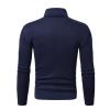 Maiyifu-GJ Mens Basic Fleece Turtleneck Pullover Top Solid Slim Fit Long Sleeve Thermal T-Shirts Casual Lightweight Sweaters (Dark Blue 2,Large) view 2