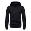 Maiyifu-GJ Men Plaid Jacquard Pullover Hoodies Hipster Lightweight Hooded Sweatshirts Long Sleeve Drawstring Hoodie Outwear (Black,Large) view 1