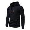 Maiyifu-GJ Men Plaid Jacquard Pullover Hoodies Hipster Lightweight Hooded Sweatshirts Long Sleeve Drawstring Hoodie Outwear (Black,Large) view 2