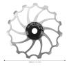 Hapivida Bike Guide Pulley, 15T Rear Derailleur Pulley Aluminum Alloy Ceramic Bearing Guide Wheel Pulley, Bicycle Guide Wheel for Road Bike, Mountain Bike, MTB, BMX(Silver) view 2