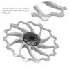 Hapivida Bike Guide Pulley, 15T Rear Derailleur Pulley Aluminum Alloy Ceramic Bearing Guide Wheel Pulley, Bicycle Guide Wheel for Road Bike, Mountain Bike, MTB, BMX(Silver) view 3