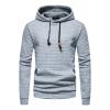 Maiyifu-GJ Men Plaid Jacquard Pullover Hoodies Hipster Lightweight Hooded Sweatshirts Long Sleeve Drawstring Hoodie Outwear (Light Grey,XX-Large) view 1