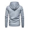 Maiyifu-GJ Men Plaid Jacquard Pullover Hoodies Hipster Lightweight Hooded Sweatshirts Long Sleeve Drawstring Hoodie Outwear (Light Grey,XX-Large) view 3