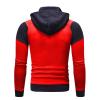Maiyifu-GJ Men's Slim Fit Zip Up Hoodie Zipper Fleece Color Block Hooded Sweatshirts Long Sleeve Lightweight Hoodies Jacket (Red,Small) view 2