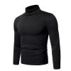 Maiyifu-GJ Mens Basic Fleece Turtleneck Pullover Top Solid Slim Fit Long Sleeve Thermal T-Shirts Casual Lightweight Sweaters (Black,X-Large) view 3