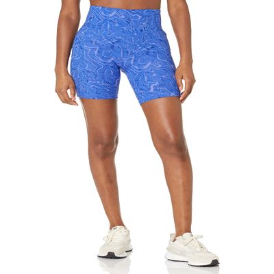 Amazon Essentials Women's Active Sculpt Moisture-Wicking High Waist Biker Shorts with Pockets, Multicolor Marble, Medium
