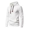 Maiyifu-GJ Men Plaid Jacquard Pullover Hoodies Hipster Lightweight Hooded Sweatshirts Long Sleeve Drawstring Hoodie Outwear (White,Small) view 2