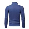 Mens Basic Fleece Turtleneck Pullover Top Solid Slim Fit Long Sleeve Thermal T-Shirts Casual Lightweight Sweaters (Dark Blue 1,X-Large) view 2